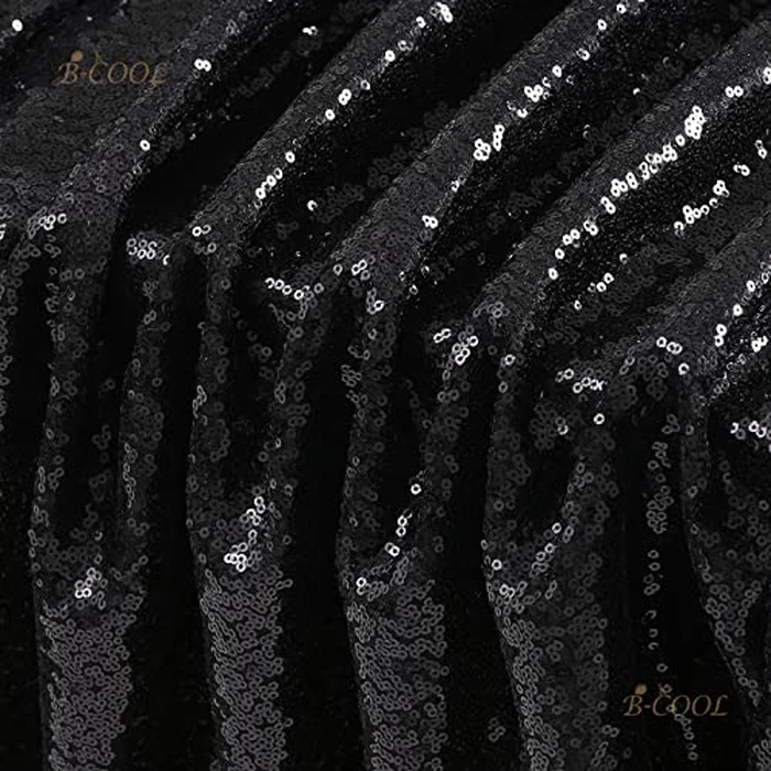 B-Cool 60x102-inch Black Sequin Table Linens Halloween Tablecloth Seamless Glitter Tablecloth Wedding Sequin Tablecloth by B-COOL - Image 5