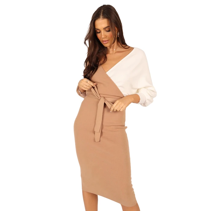 Petal & Pup Women's Nate Dress-Beige/White by Petal & Pup - Used - Like New condition - US$31.97