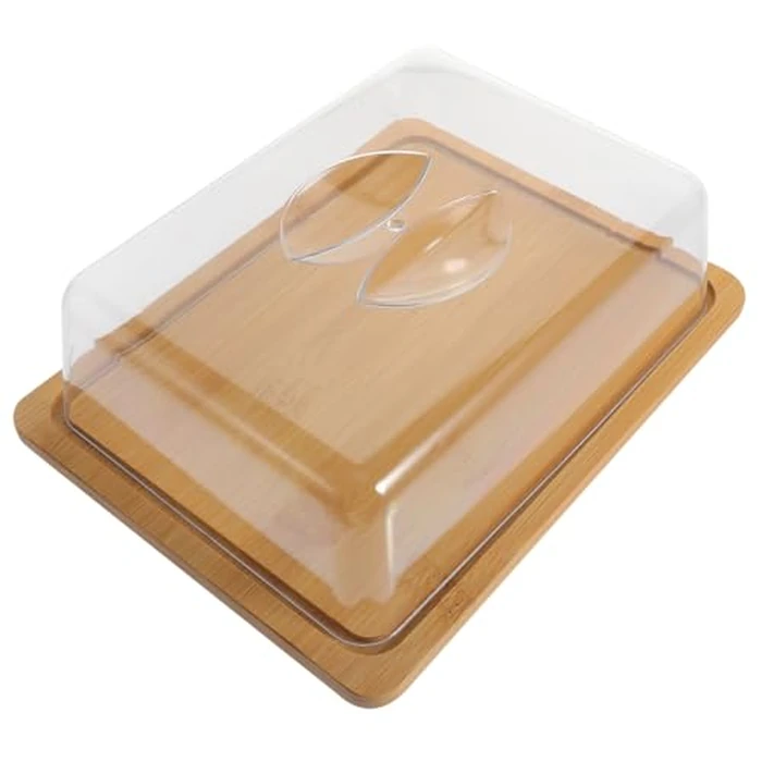 Cabilock Clear Acrylic Cake Stand with Dome Lid 9.44X7.28 Inch Rectangle Cake Plate for Home Kitchen Bakery Display and Party Use by Cabilock - Used - Very Good condition