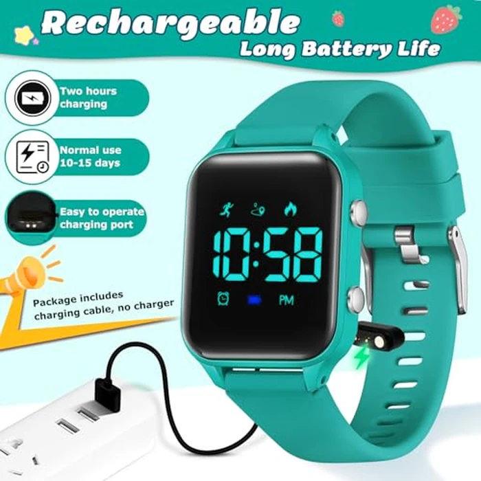 L LAVAREDO Waterproof Kids Digital Watches for Boys Girls,Sport Watch with Pedometer Stopwatch Vibration Alarm for Ages 5-13,No App Fitness Tracker Watch for Kids Teens Birthday Christmas Gifts by L LAVAREDO - Image 4