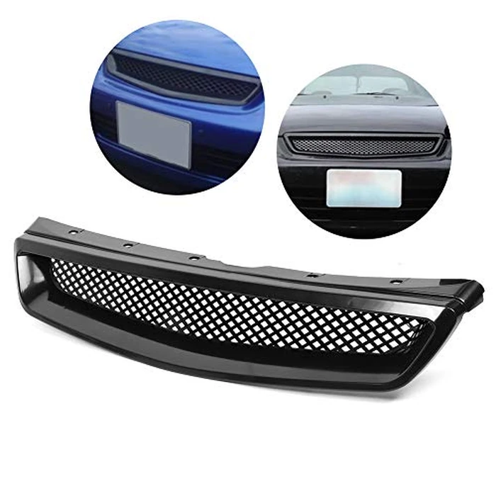 honda civic front grill + Front Hood Bumper Grille Grill for EK JDM Type R Style Fit Honda Civic 1999-2000 by Terisass - Image 4