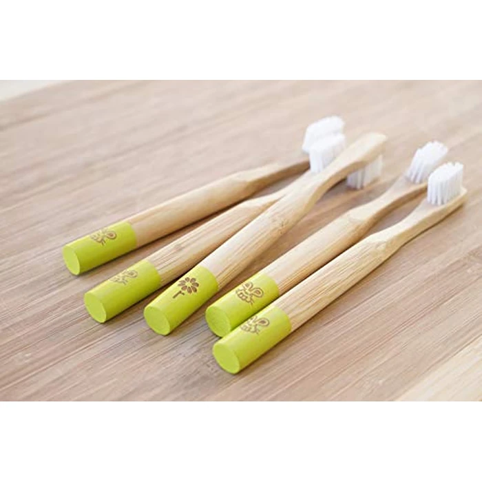 Rain Organic Bamboo Baby Kids Toothbrush - 100% Safe Infant Toddler Toothbrush 6 to 12 Months and Up, Natural BPA-Free Biodegradable Wood Extra Soft Bristles Children's Dental Care (3 Pack) by Rain - Image 5