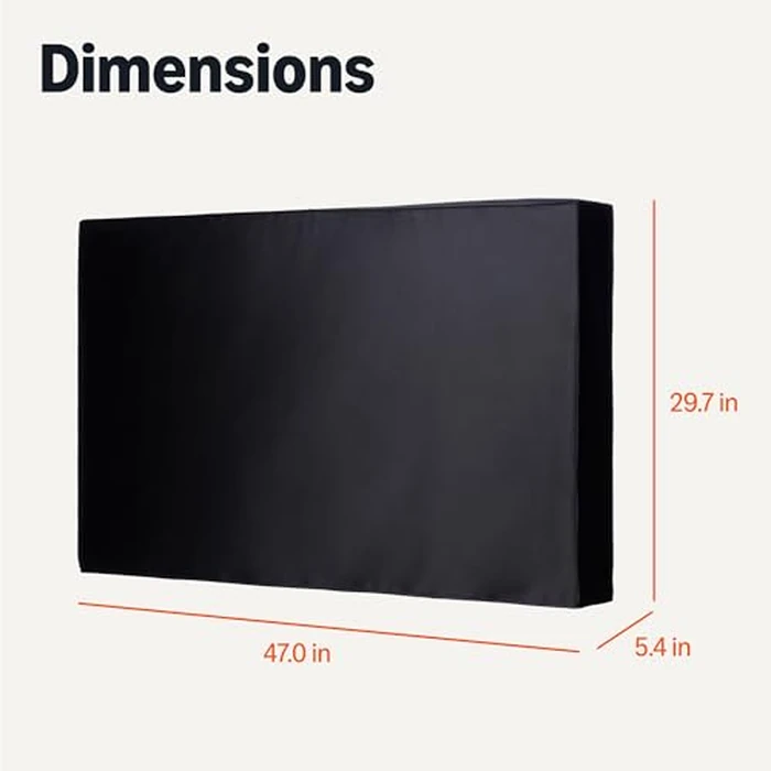 Amazon Basics Waterproof Outdoor TV Cover 121.9cm- 127.0cm, for Flat-Screen TVs, Fits up to 119.4cm L x 75.4cm H, Black by Amazon Basics - Image 5