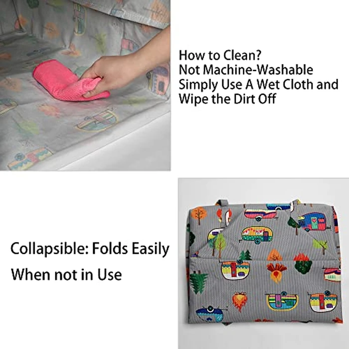 Kay&J Collapsible 60L Laundry Hamper, Slim and Tall Laundry Basket, Long Handles for Portability, Great for Home and Camper Use, Camper Gift RV Travel Trailer Camper Decor Accessories by Kay&J - Image 4