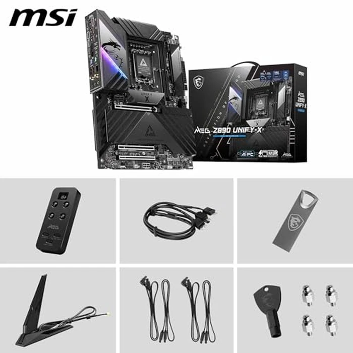 MSI MEG Z890 Unify-X Motherboard, ATX - Supports Intel Core Ultra Processors (Series 2), LGA 1851-110A SPS, DDR5 Memory (9600+ MT/s OC), PCIe 5.0 & 4.0 x16, M.2 Gen5, Thunderbolt 4, Wi-Fi 7, 5G LAN by MSI - Image 7