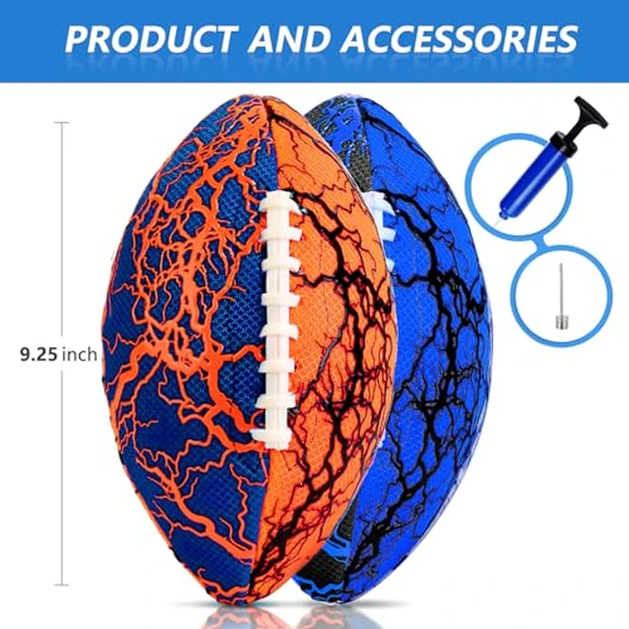 Jasonwell Pool Beach Water Football - 2Pack Strong Grip Waterproof Football for All-Weather Play Pool Toys Beach Games Outdoor Sports Toy Christmas Birthday Gifts for Kids Boys Teens Adults (ORN&BU) by Jasonwell - Image 7