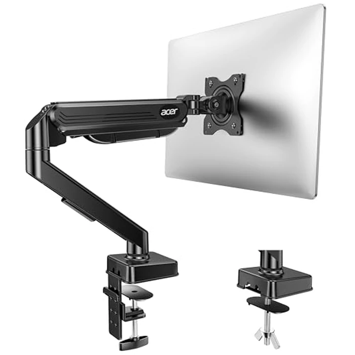 Acer Single Monitor Mount, Fully Adjustable Monitor Arm Fits 17 to 34 Inch Screens, Gas Spring VESA Mount with C-Clamp & Grommet Base, Computer Desk Arm with Tilt Swivel Rotate Supports 4.4-19.8 lbs by Acer - Used - Like New condition - US$34.95