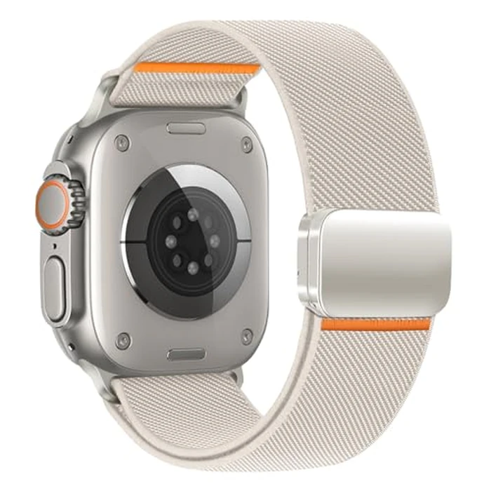Magnetic Nylon Band for Apple Watch Ultra 3 Bands for Men 49mm 46mm 45mm 44mm 42mm Women,Elastic Fabric Sport Strap Durable Outdoor Wristband for Apple Watch Series 11 10 9 8 7 6 5 4 3 SE Ultra 3/2/1 by BXUXOHS - Used - Like New condition - CA$17.28