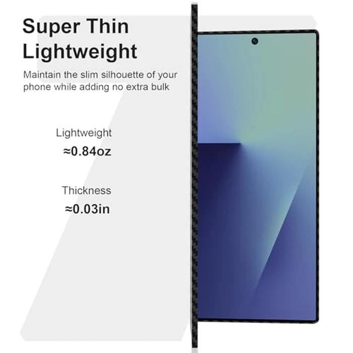 kaisenkec Slim and Thin Carbon Fiber Case Compatible with Samsung Galaxy Z Fold 7, 1500D Aramid Fiber Z Fold7 Cover Compatible with Magsafe, Matte Black Gray Twill [NOT Printed] No Hinge Protection by kaisenkec - Image 2