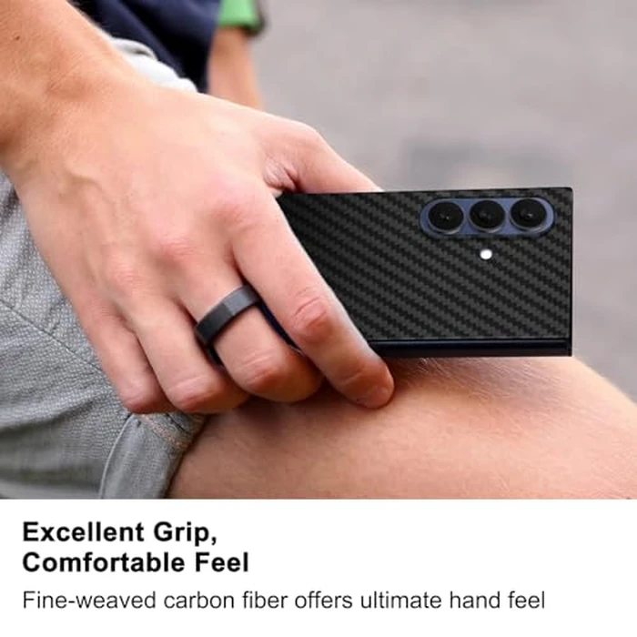 kaisenkec Slim and Thin Carbon Fiber Case Compatible with Samsung Galaxy Z Fold 7, 1500D Aramid Fiber Z Fold7 Cover Compatible with Magsafe, Matte Black Gray Twill [NOT Printed] No Hinge Protection by kaisenkec - Image 6