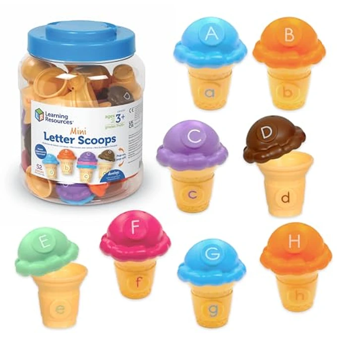 Learning Resources Mini Letter Scoops - Letter Recognition, ABC Color Matching Game, Alphabet Phonics for Toddlers, Imaginative Skills, Fine Motor, Montessori Food Toys, Gifts for Boys and Girls by Learning Resources - Used - Very Good condition - US$9.89