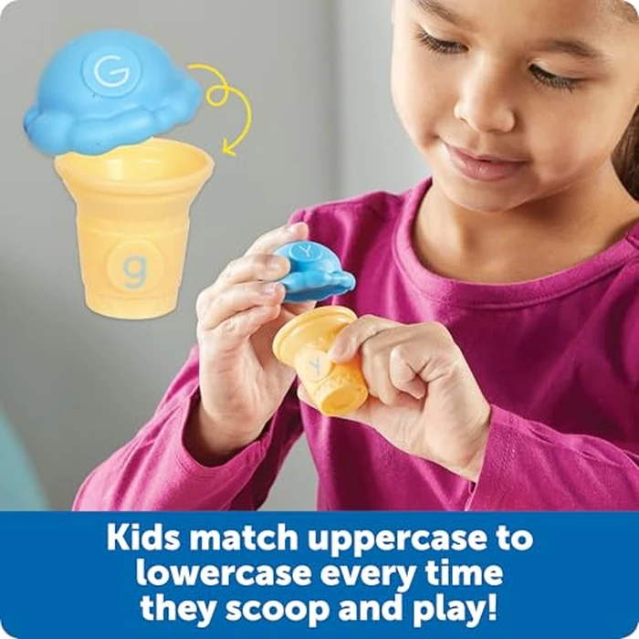 Learning Resources Mini Letter Scoops - Letter Recognition, ABC Color Matching Game, Alphabet Phonics for Toddlers, Imaginative Skills, Fine Motor, Montessori Food Toys, Gifts for Boys and Girls by Learning Resources - Image 2