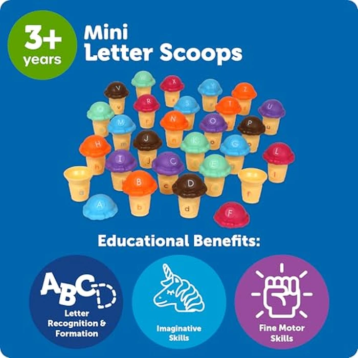 Learning Resources Mini Letter Scoops - Letter Recognition, ABC Color Matching Game, Alphabet Phonics for Toddlers, Imaginative Skills, Fine Motor, Montessori Food Toys, Gifts for Boys and Girls by Learning Resources - Image 5