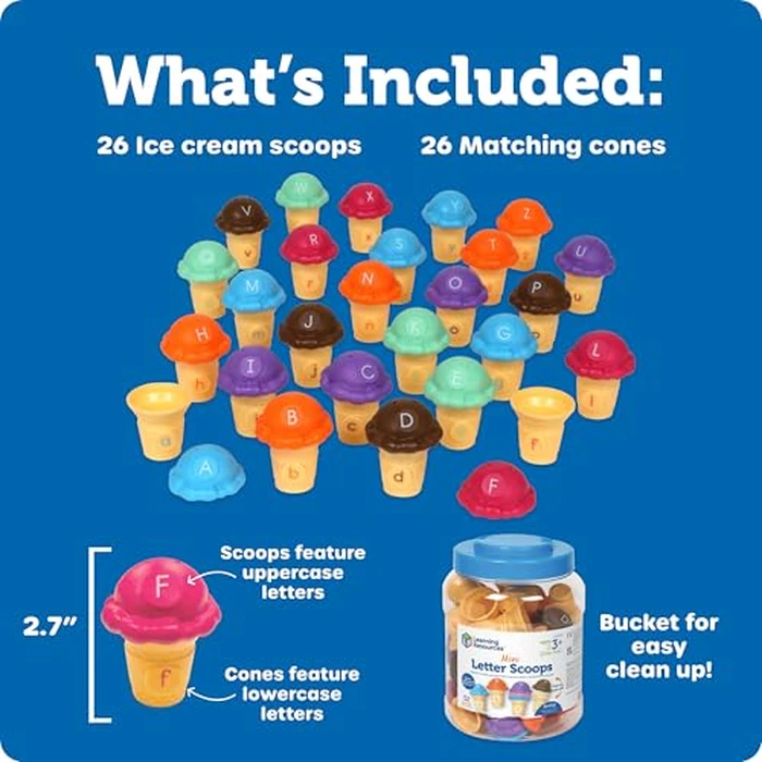 Learning Resources Mini Letter Scoops - Letter Recognition, ABC Color Matching Game, Alphabet Phonics for Toddlers, Imaginative Skills, Fine Motor, Montessori Food Toys, Gifts for Boys and Girls by Learning Resources - Image 6