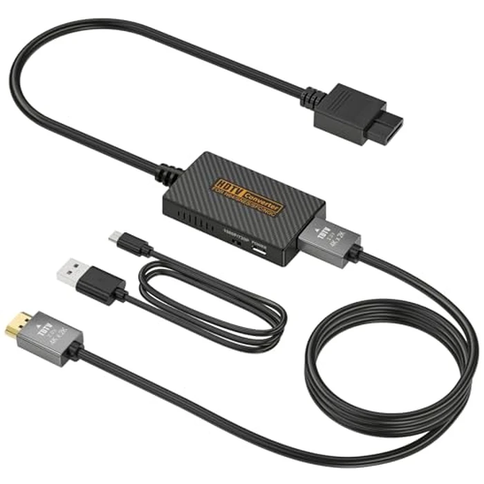 RuntoGOL N64 Gamecube to HDMI Adapter, HDMI Converter for Nintendo Gamecube/Nintendo 64/SNES/SFC Console with Link Cable and USB Cable Accessories by RuntoGOL - Used - Like New condition - US$19.61