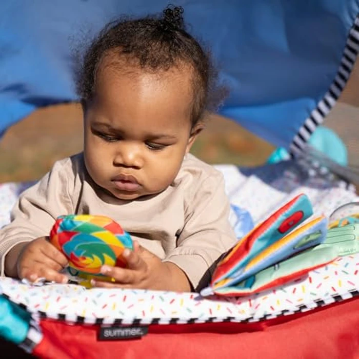 Bright Starts, Pop 'N Jump Portable Baby Activity Center, Indoor Outdoor Use, Lightweight, Carrying Bag, Canopy, 6-12 Months (Animals) by Bright Starts - Image 4