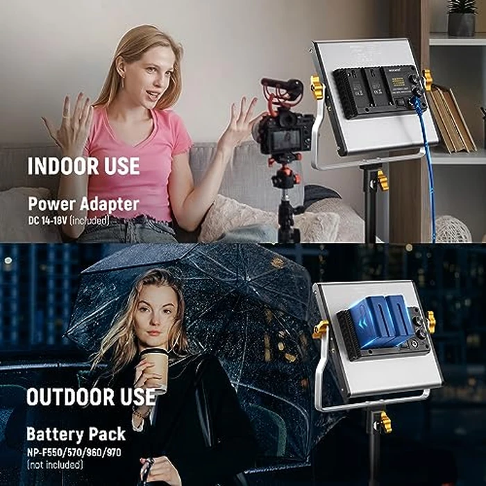 Neewer 2 Packs Dimmable Bi Color 480 LED Video Light Kit, 3200~5600K CRI 96+ LED Panel with U Bracket, 75 inches Tripod Light Stand for YouTube Recording Studio Photography Streaming Key Lighting by NEEWER - Image 4