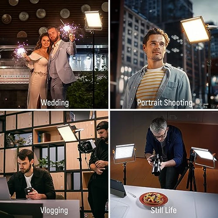 Neewer 2 Packs Dimmable Bi Color 480 LED Video Light Kit, 3200~5600K CRI 96+ LED Panel with U Bracket, 75 inches Tripod Light Stand for YouTube Recording Studio Photography Streaming Key Lighting by NEEWER - Image 6