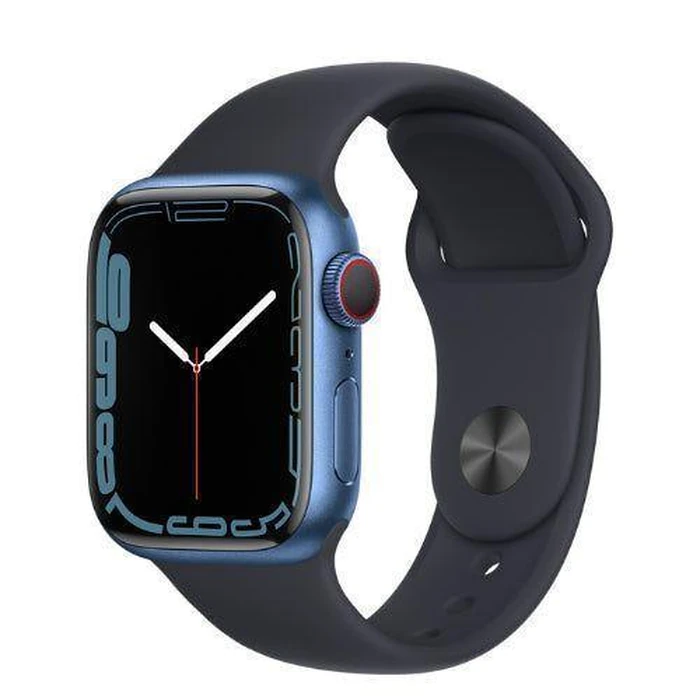 Apple Watch Series 7 (GPS) - 32GB - 45mm - Blue Aluminum Case with Abyss Blue Rubber Sport Band by Apple - Image 2
