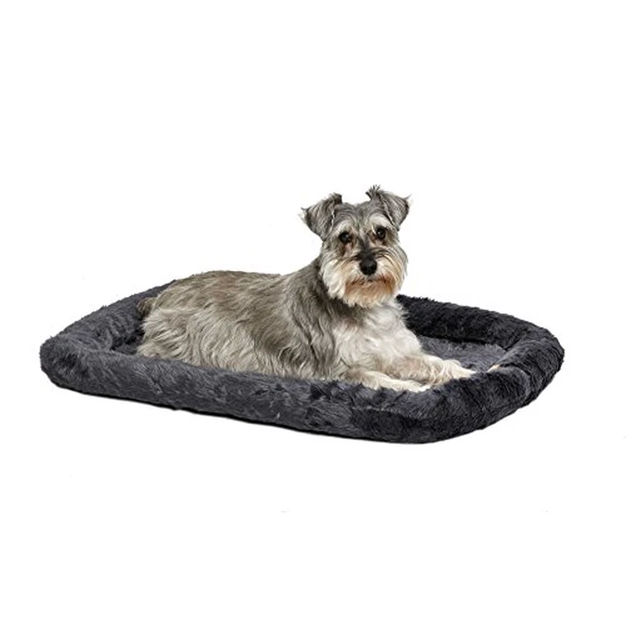 New World Bolster Dog Bed 74.1cm x 55.5cm x 8.9cm Dog Bed with Comfortable Bolster, Ideal for Medium Dog Breeds, B40230-GY by New World - Image 1