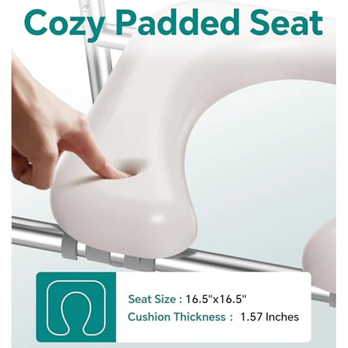 Soundfuse Toilet Seat Risers for Seniors, Raised Toilet Seat with Handles, Adjustable Height & Width, Cozy Padded 400lb Elevated Toilet Seat, Fit Any Toilet by soundfuse - Image 5