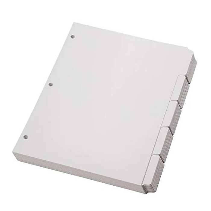 Oxford Binder Dividers, Blank Write-On, White, 1/5-Cut Tabs, Letter Size, 3-Hole Punched, 5 Tabs Per Set, 100 Dividers (20 Sets), for School, Office, and Home Organization by Oxford - Used - Like New condition - CA$15.94