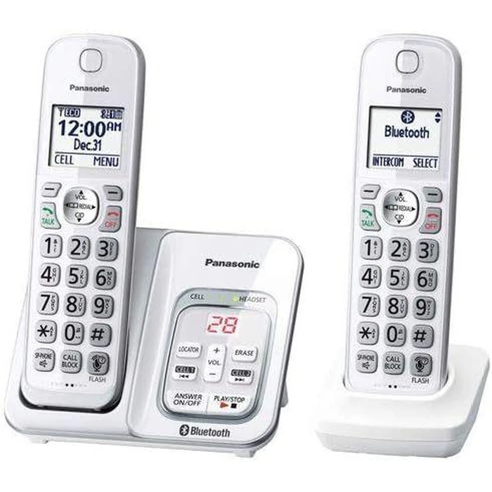 Panasonic KX-TG592 with 2 Cordless Handsets Telephone - White by Panasonic - Refurbished - Acceptable condition
