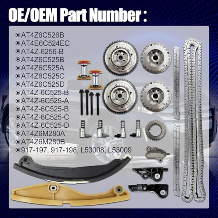 Uritue 90738S Timing Chain Kit with VVT Cam Phaser & 4pcs Solenoid Compatible with Ford Explorer Edge Taurus Expedition F-150 Mustang Transit Lincoln MKX Mark Nautilus Navigator 3.3L/3.5L/ 3.7L by Uritue - Image 5