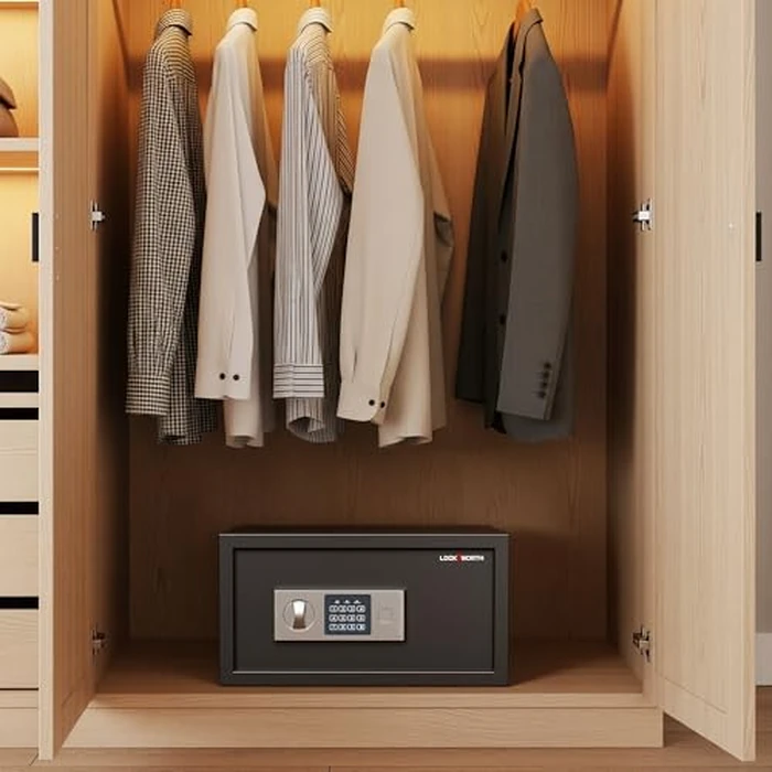 Locksworth Safe for Home, 1.0 Cubic Feet Safety Box, Lock Box for Money, Jewelry, Documents and Guns, Digital Security Safe for Office, Hotel and Personal Use, 16.9"W x 14.6"D x 9.25"H by Locksworth - Image 8