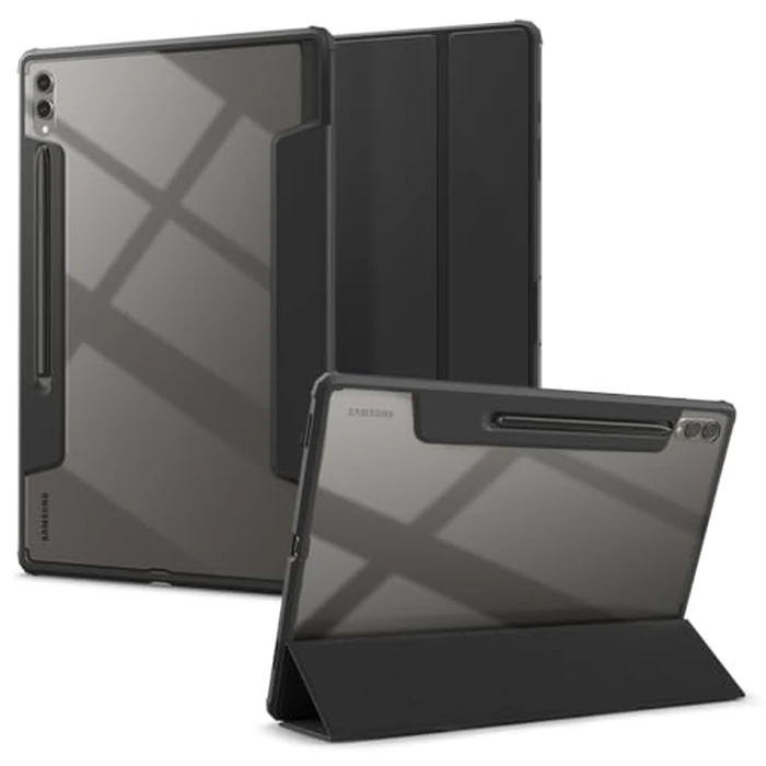 Spigen for Galaxy Tab S10 Ultra Case (2024), Galaxy Tab S9/S8 Ultra Case (2023/2022), Ultra Hybrid Pro Protective Tri-Fold Cover with Transparent Back and S Pen Holder, 14.6 inch, Black by Spigen - Used - Acceptable condition - CA$13.14
