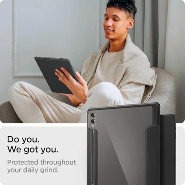 Spigen for Galaxy Tab S10 Ultra Case (2024), Galaxy Tab S9/S8 Ultra Case (2023/2022), Ultra Hybrid Pro Protective Tri-Fold Cover with Transparent Back and S Pen Holder, 14.6 inch, Black by Spigen - Image 3