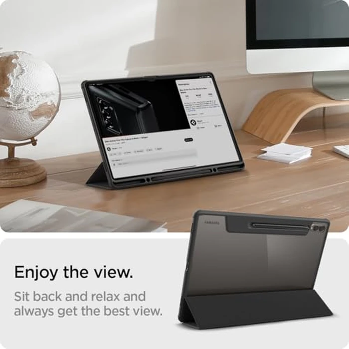 Spigen for Galaxy Tab S10 Ultra Case (2024), Galaxy Tab S9/S8 Ultra Case (2023/2022), Ultra Hybrid Pro Protective Tri-Fold Cover with Transparent Back and S Pen Holder, 14.6 inch, Black by Spigen - Image 4