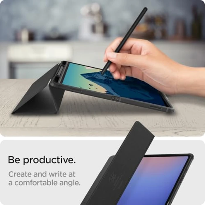 Spigen for Galaxy Tab S10 Ultra Case (2024), Galaxy Tab S9/S8 Ultra Case (2023/2022), Ultra Hybrid Pro Protective Tri-Fold Cover with Transparent Back and S Pen Holder, 14.6 inch, Black by Spigen - Image 5