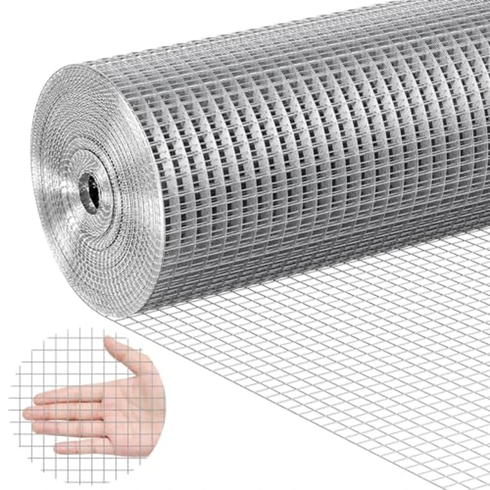 VEVOR Hardware Cloth, 1/2 inch 24in x 50 ft 19 Gauge, Hot Dipped Galvanized Wire Mesh Roll, Chicken Wire Fencing, Wire Mesh for Rabbit Cages, Garden, Small Rodents by VEVOR - Used - Very Good condition - CA$40.18