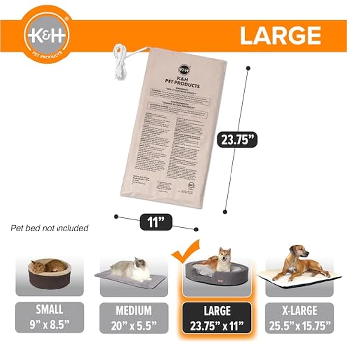 K&H Pet Products Pet Bed Warmer, Turn Any Pet Bed Into a Heated Cat or Dog Bed, Waterproof Indoor Heated Warming Pad Insert, Automatic Temperature, Safety Listed - Large 23.75 X 11in Tan by K&H Pet Products - Image 2