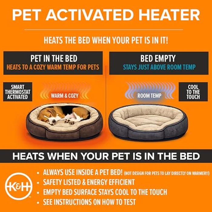 K&H Pet Products Pet Bed Warmer, Turn Any Pet Bed Into a Heated Cat or Dog Bed, Waterproof Indoor Heated Warming Pad Insert, Automatic Temperature, Safety Listed - Large 23.75 X 11in Tan by K&H Pet Products - Image 4