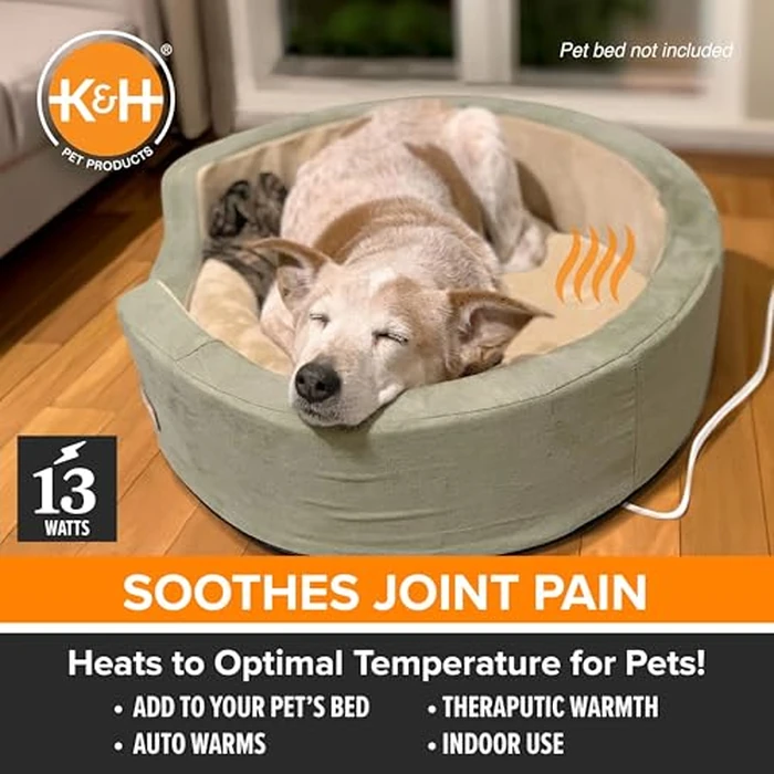 K&H Pet Products Pet Bed Warmer, Turn Any Pet Bed Into a Heated Cat or Dog Bed, Waterproof Indoor Heated Warming Pad Insert, Automatic Temperature, Safety Listed - Large 23.75 X 11in Tan by K&H Pet Products - Image 5