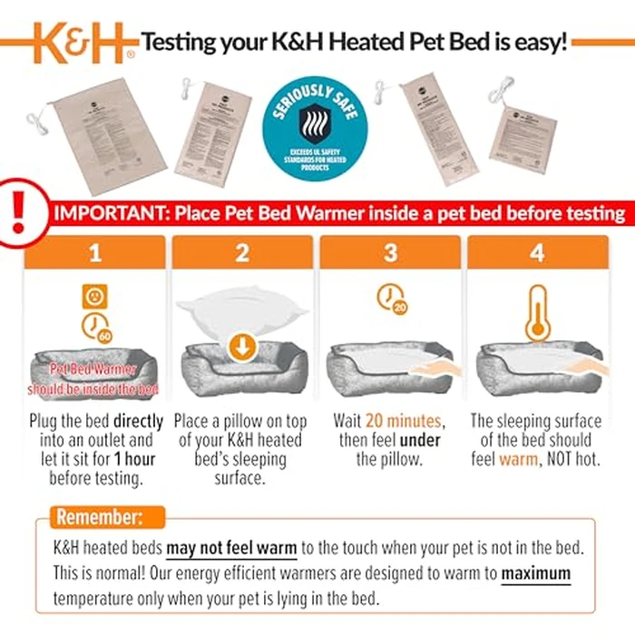 K&H Pet Products Pet Bed Warmer, Turn Any Pet Bed Into a Heated Cat or Dog Bed, Waterproof Indoor Heated Warming Pad Insert, Automatic Temperature, Safety Listed - Large 23.75 X 11in Tan by K&H Pet Products - Image 6