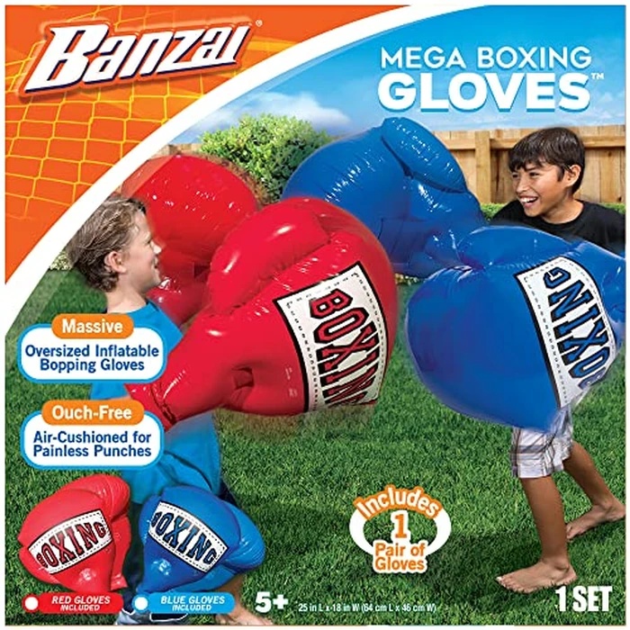 BANZAI Kids Inflatable Mega Boxing Gloves, Red Blue by BANZAI - Used - Very Good condition - US$12.25