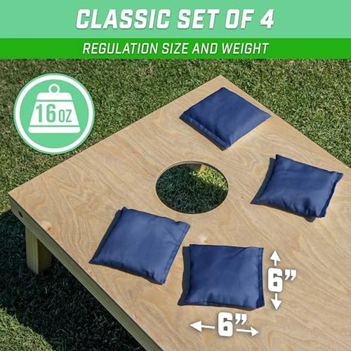 GoSports Cornhole Bean Bags Set of 4 - Regulation All Weather - Classic Navy by GoSports - Image 2