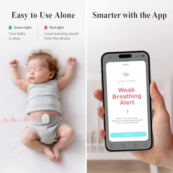Sense-U Pro Baby Monitor - Breathing Movement, Rollover & Overheating Trackers for Better Sleep, Simple Clip-On Smart Sleep Monitor with Arousal Vibration, Audible Alerts & Sleep Analysis by Sense-U - Image 4