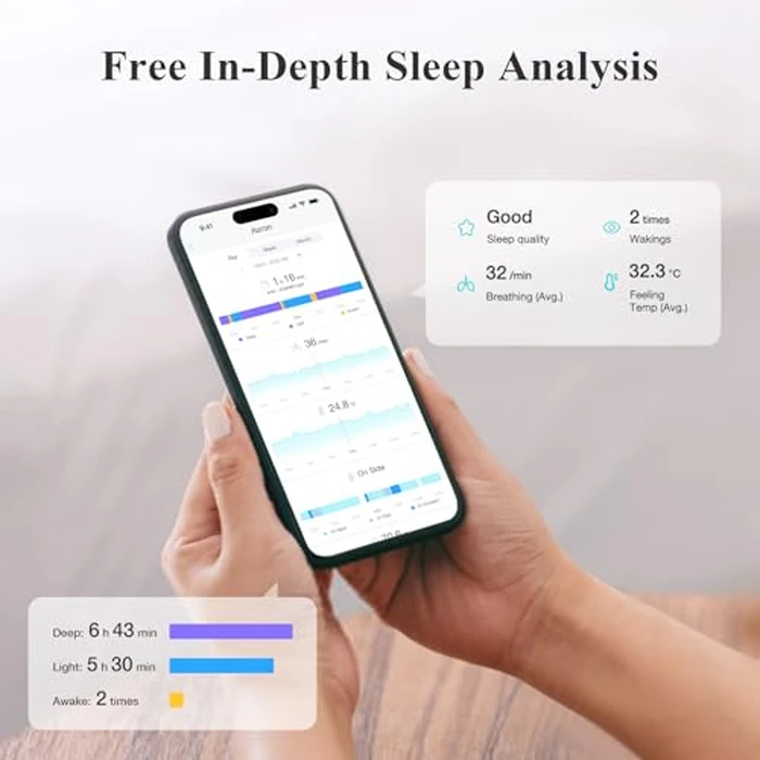 Sense-U Pro Baby Monitor - Breathing Movement, Rollover & Overheating Trackers for Better Sleep, Simple Clip-On Smart Sleep Monitor with Arousal Vibration, Audible Alerts & Sleep Analysis by Sense-U - Image 8