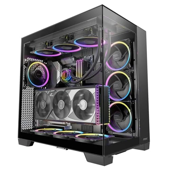 Antec C8, Fans not Included, RTX 40 Compatible, Dual-Chamber, tooless Design, Type-C, 360mm Radiator Support, Seamless Tempered Glass Front & Side Panels, High Airflow Full-Tower E-ATX PC Case by Antec - Image 1