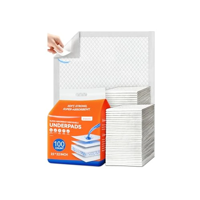 Disposable Puppy Pads 100 Count, 22"x22" Pee Pads for Dogs Potty Training, 6-Layer Super Absorbent & Leak Proof, Odor Block Pet Pads with Anti-Slip Adhesive Strips, White by doporro - Used - Like New condition - US$22.93