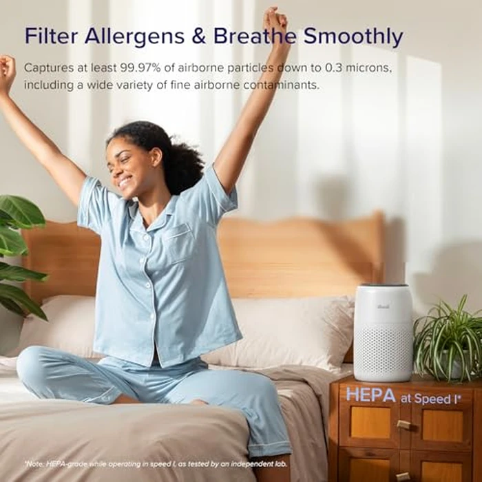 Levoit Air Purifiers for Bedroom Home, AHAM VERIFIED, 3-in-1 Filter Cleaner with Fragrance Sponge for Quiet Sleep, Remove Odor Allergies Smoke Dust Pet Dander, Office Desktop, Core Mini-P, White by Levoit - Image 2