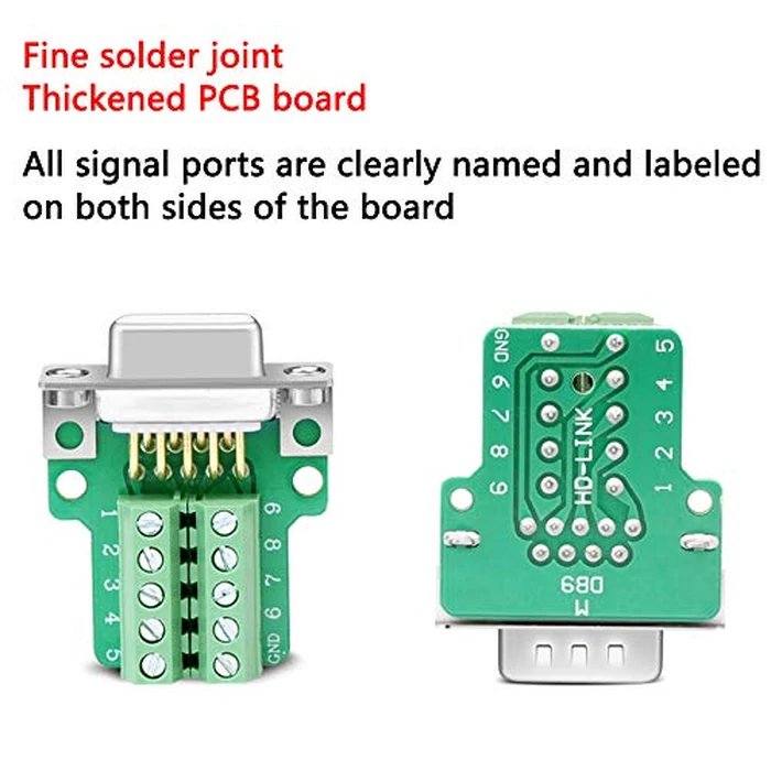 ANMBEST 10PCS DB9 Male Breakout Connector,DB9 Solderless RS232 D-SUB Serial to 9-pin Port Terminal Adapter Connector Breakout Board with Case Long Bolts Tail Pipe by ANMBEST - Image 4