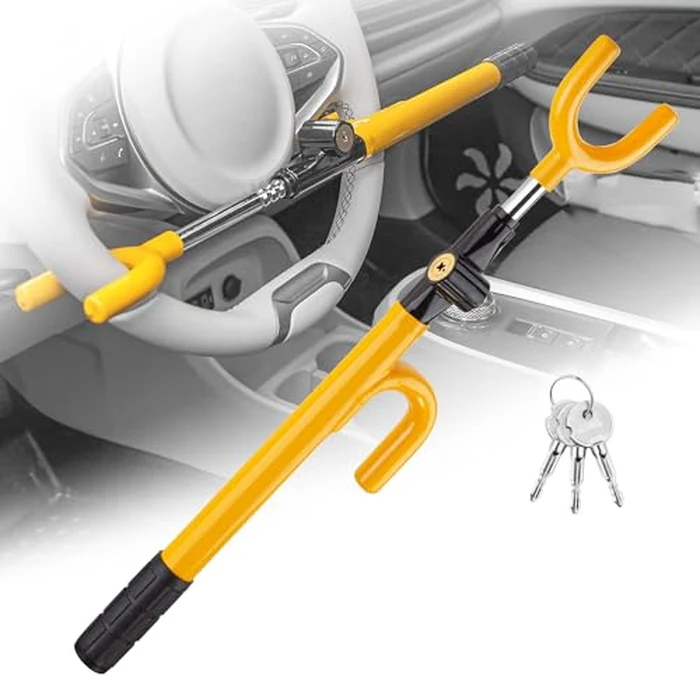CARTMAN Vehicle Steering Wheel Lock Car Anti Theft Security Lock with Adjustable Length Fit for Cars Trucks Vans and SUVs by CARTMAN - Used - Like New condition - US$21.53