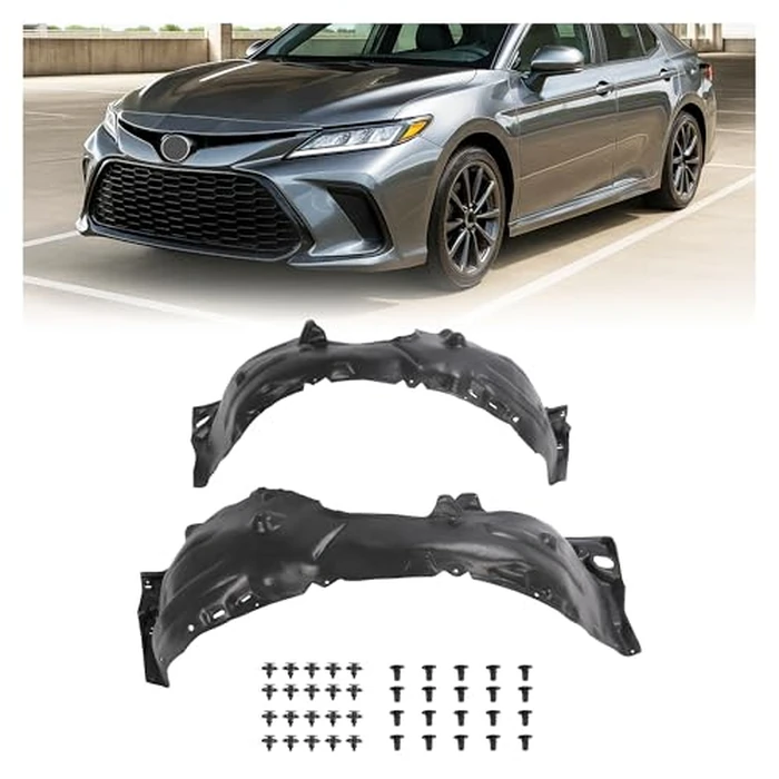 ALMULOO Front Fender Liner Inner Panel Compatible with 2018-2024 Toyota Camry SE XSE TRD Replacement for TO1248214 TO1249214 5387606320 5387506320 w/o Insulation Foam Wheel Liner Splash Shields Guard by ALMULOO - Used - Very Good condition