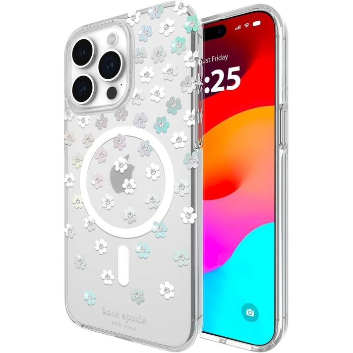 Kate Spade New York Protective Phone Case with MagSafe for iPhone 15 Pro - Scattered Flowers by Kate Spade - Refurbished - Brand New condition - US$53.43