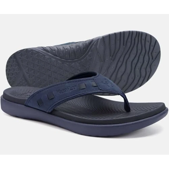 KuaiLu Mens Leather Sport Flip Flops Comfort Orthotic Thong Sandals with Plantar Fasciitis Arch Support for Outdoor Summer by KuaiLu - Image 5